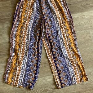 Bohemian Patterned Wide-Leg Pants